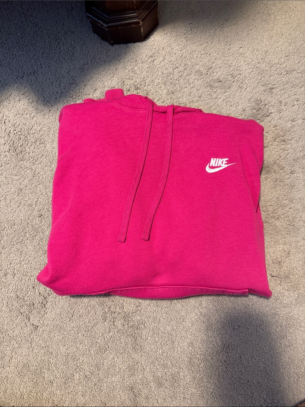 Nike Pink Women's Hoodie with White Logo